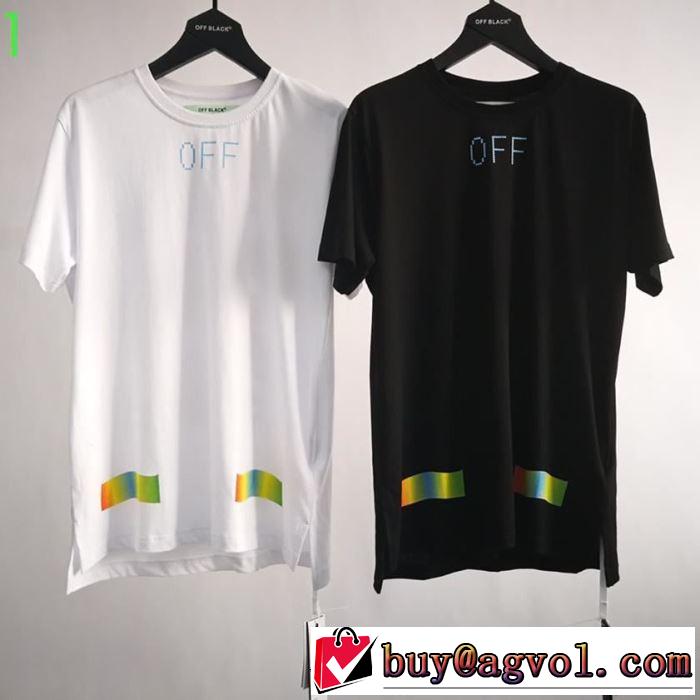 海外セレブは大人気 Off-White オフホワイト Tシャツ/半袖2019春夏人気トレンドアイテム 2色可選