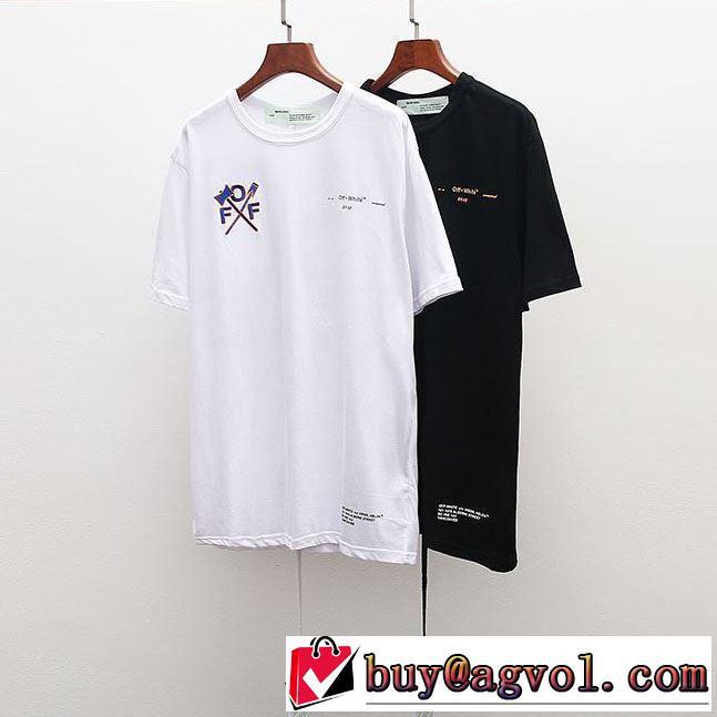 グッと大人っぽい印象に Off-White  Tシャツ/半袖 2色可選オフホワイト 《2019年》今、注目のストリート