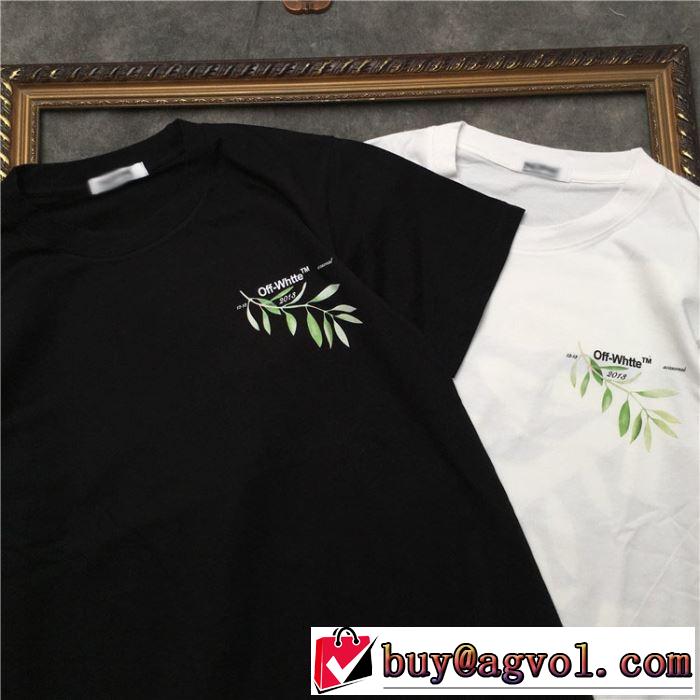 素敵カジュアル春夏新品 Off-White おしゃれな夏ファッション2019オフホワイト Tシャツ/半袖 2色可選