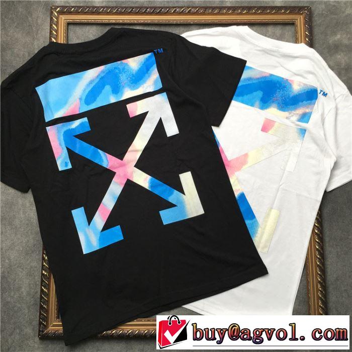  Off-Whiteグッと大人っぽい印象に オフホワイト Tシャツ/半袖 2色可選 2019春夏人気トレンドアイテム