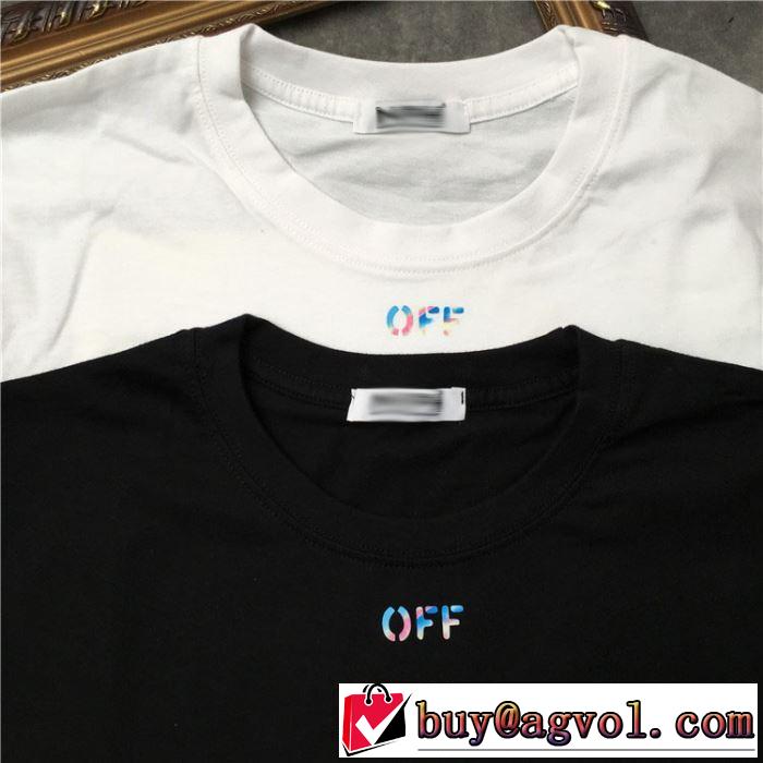 Off-Whiteグッと大人っぽい印象に オフホワイト Tシャツ/半袖 2色可選 2019春夏人気トレンドアイテム