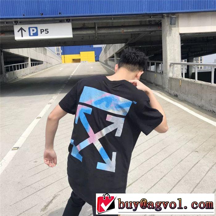 Off-Whiteグッと大人っぽい印象に オフホワイト Tシャツ/半袖 2色可選 2019春夏人気トレンドアイテム