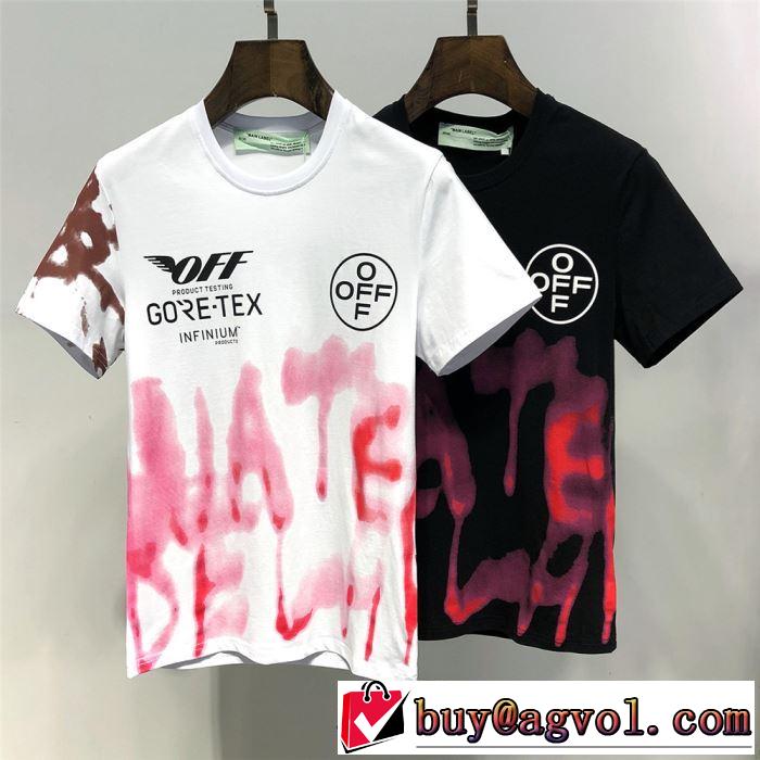  Off-Whiteオシャレアイテム オフホワイト Tシャツ/半袖 2色可選 2019春夏は人気定番