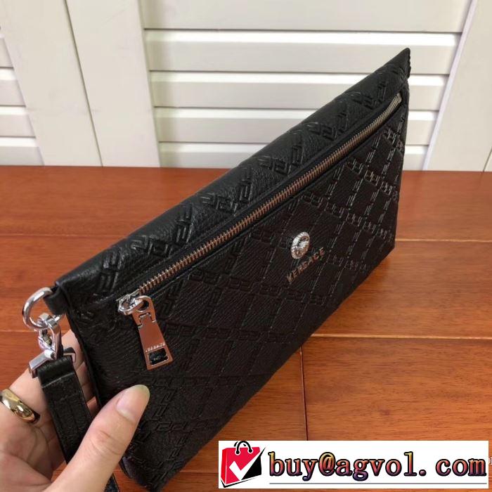 メデューサポーチVERSACEヴェルサーチ クラッチバッグ レザー コピー 安い 高級高品質LARGE EMBOSSED GREEK KEY CLUTCH