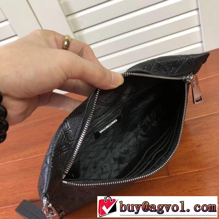 メデューサポーチVERSACEヴェルサーチ クラッチバッグ レザー コピー 安い 高級高品質LARGE EMBOSSED GREEK KEY CLUTCH