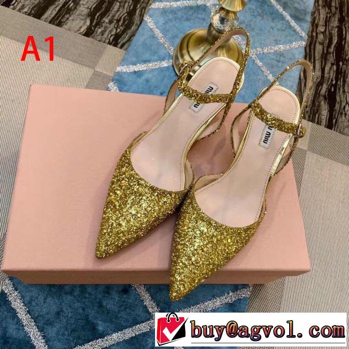 2019SSのトレンド商品 ミュウミュウ MIUMIU ハイヒール 2色可選 人気ストリートブランド新品