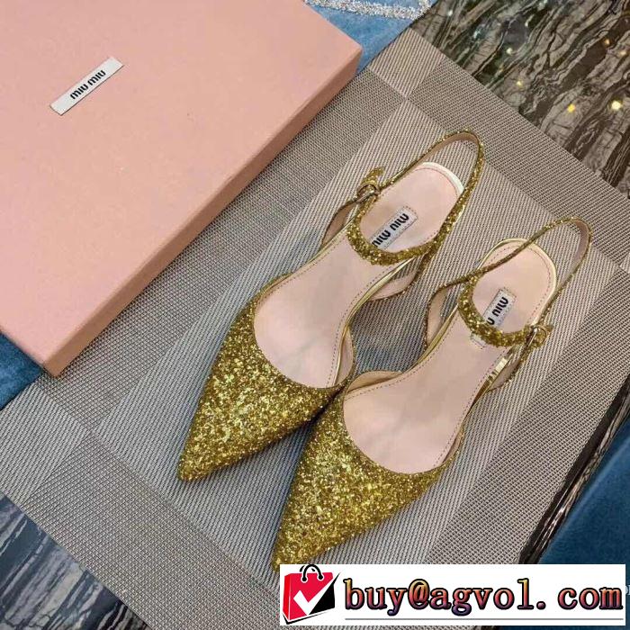2019SSのトレンド商品 ミュウミュウ MIUMIU ハイヒール 2色可選 人気ストリートブランド新品