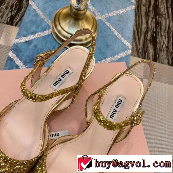2019SSのトレンド商品 ミュウミュウ MIUMIU ハイヒール 2色可選 人気ストリートブランド新品