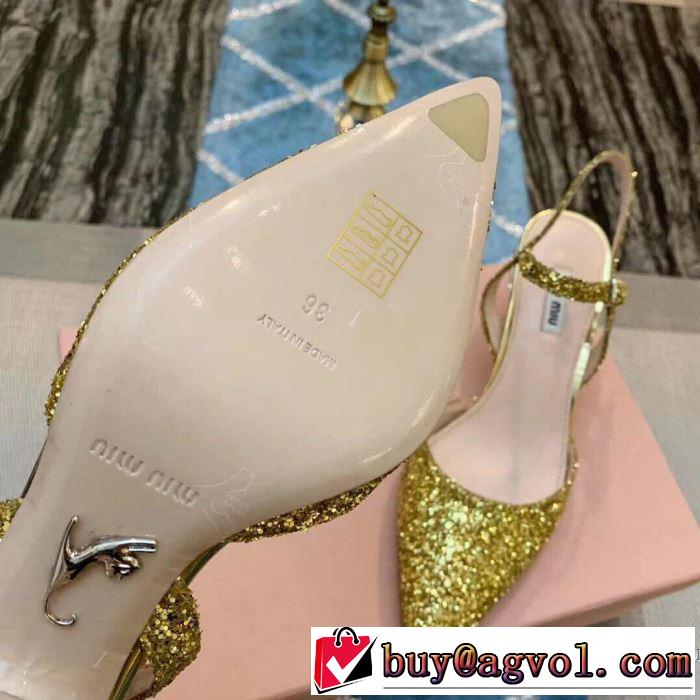 2019SSのトレンド商品 ミュウミュウ MIUMIU ハイヒール 2色可選 人気ストリートブランド新品