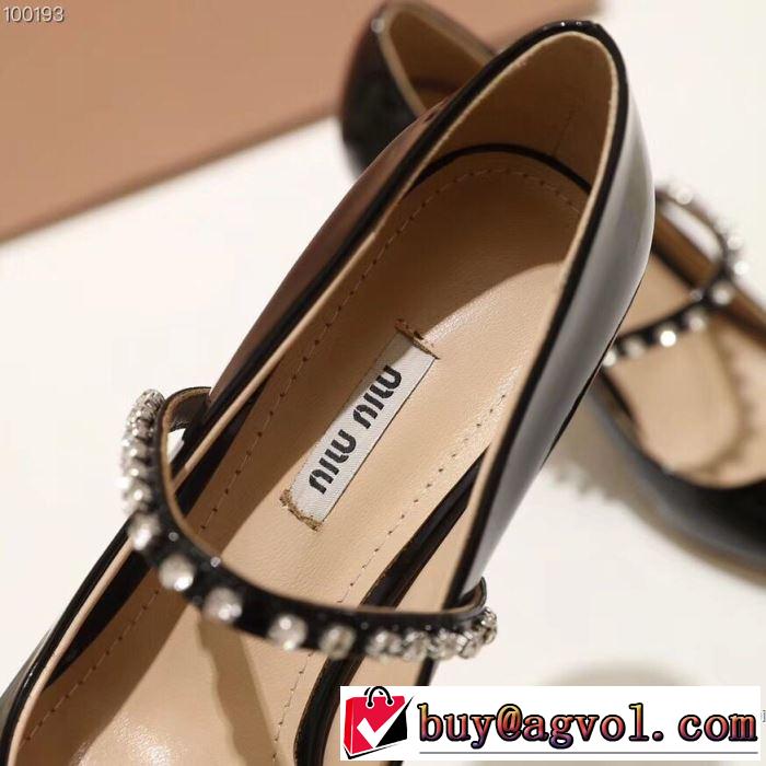 暑い季節も大活躍 《2019年》今、注目のストリート ミュウミュウ MIUMIU ハイヒール 2色可選