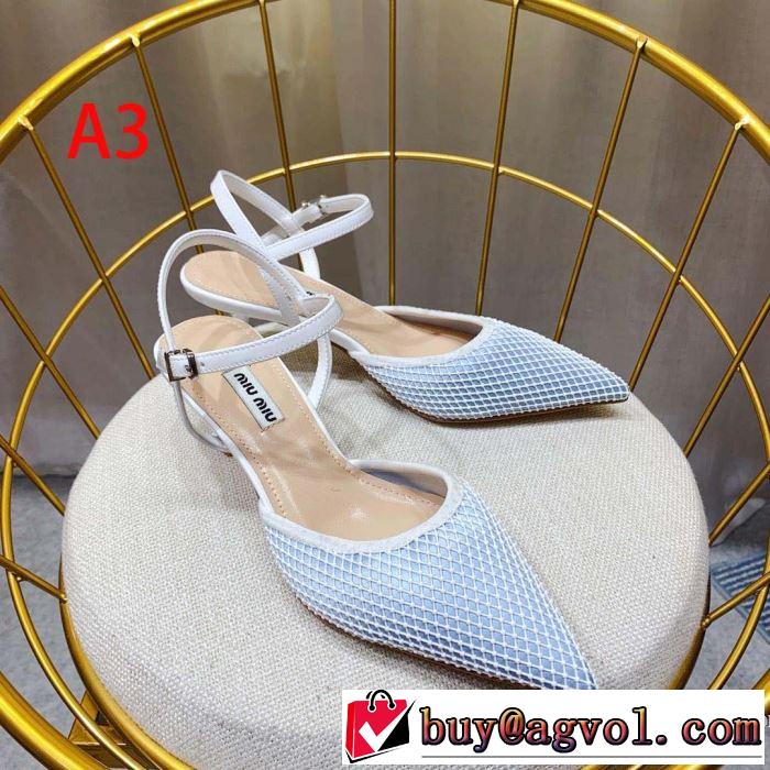 2019年春夏流行ファッション 大人の可愛さを引き立て ミュウミュウ MIUMIU ハイヒール 多色可選