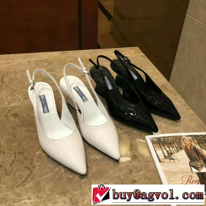 今っぽく新作アイテム 2019春夏も引き続きトレンド プラダ PRADA ハイヒール 2色可選