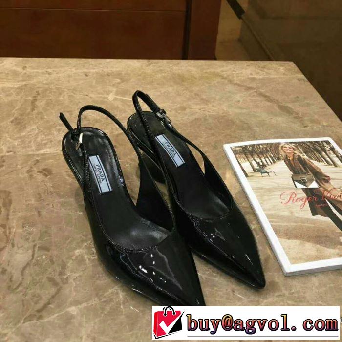 今っぽく新作アイテム 2019春夏も引き続きトレンド プラダ PRADA ハイヒール 2色可選
