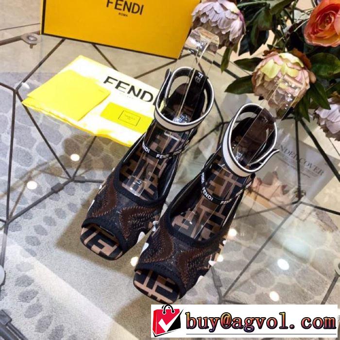 4色可選 サンダル 春夏シンプルファッションでOK！春夏の流行り2019新品  フェンディ FENDI