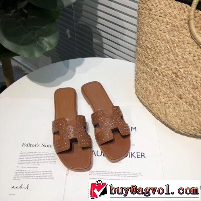 2019春夏も引き続きトレンド 目を引く春夏トップス エルメス HERMES スリッパ 3色可選