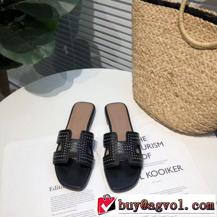 2019春夏も引き続きトレンド 目を引く春夏トップス エルメス HERMES スリッパ 3色可選