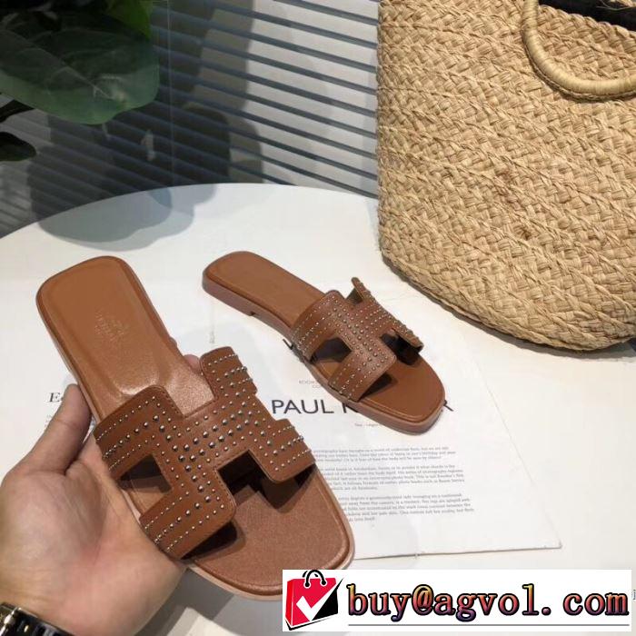 2019春夏も引き続きトレンド 目を引く春夏トップス エルメス HERMES スリッパ 3色可選