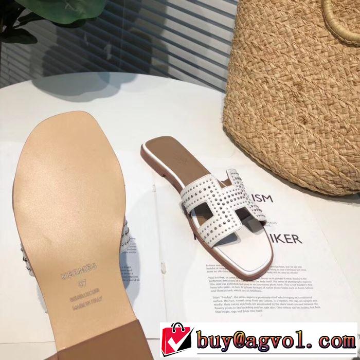2019春夏も引き続きトレンド 目を引く春夏トップス エルメス HERMES スリッパ 3色可選