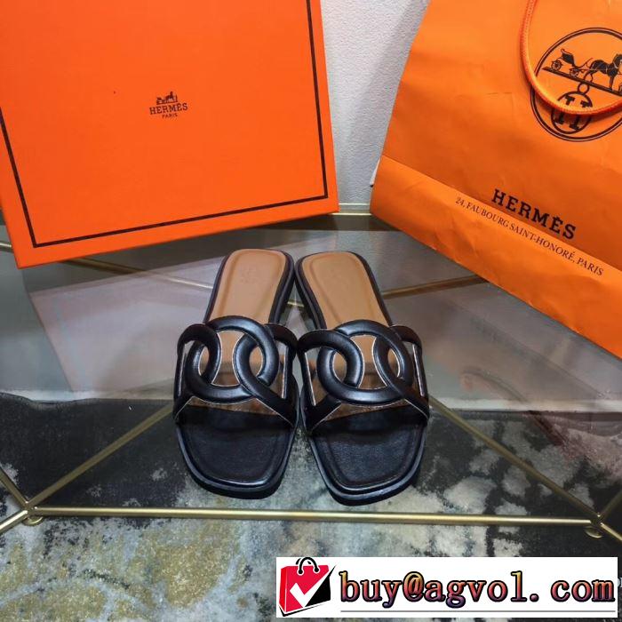 エルメス HERMES スリッパ 2色可選 2019春夏トレンドアイテム  爽やかカジュアル人気