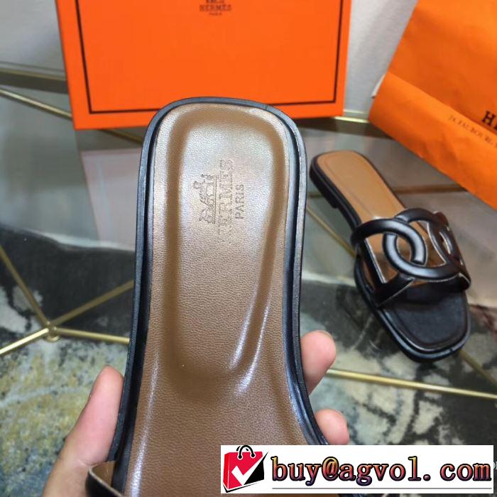 エルメス HERMES スリッパ 2色可選 2019春夏トレンドアイテム  爽やかカジュアル人気