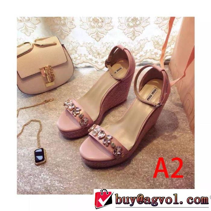 ミュウミュウ MIUMIU サンダル 4色可選 2019春夏も引き続きトレンド 春夏の流行りトップス