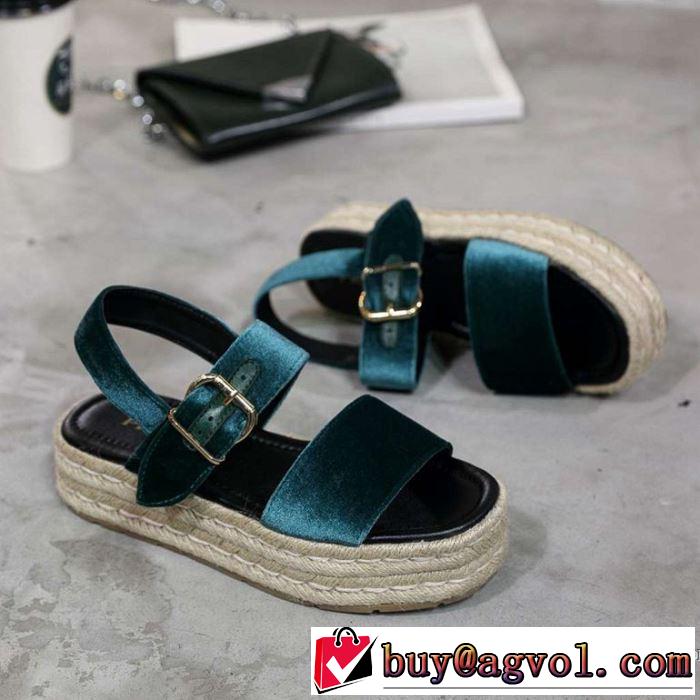夏に良く似合うちょっと新品 プラダ PRADA サンダル 4色可選 2019春夏人気トレンドアイテム
