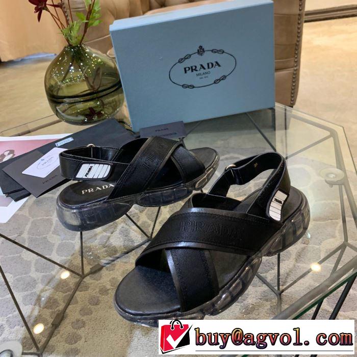 2019春夏の大注目トレンド 春夏シンプルファッションでOK！ プラダ PRADA サンダル 2色可選