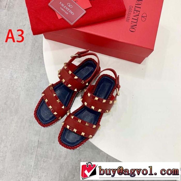 サンダル 3色可選 2019春夏人気トレンドアイテム 海外セレブは大人気 ヴァレンティノ VALENTINO
