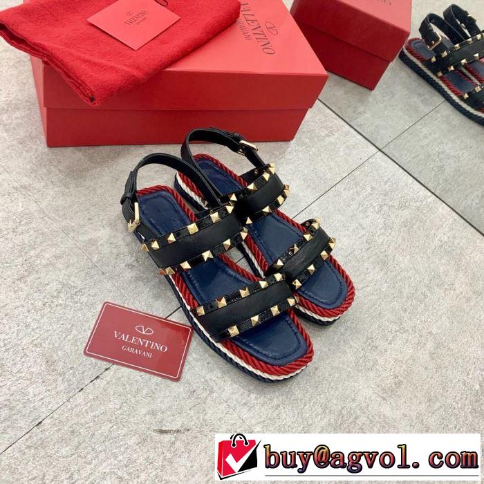 サンダル 3色可選 2019春夏人気トレンドアイテム 海外セレブは大人気 ヴァレンティノ VALENTINO