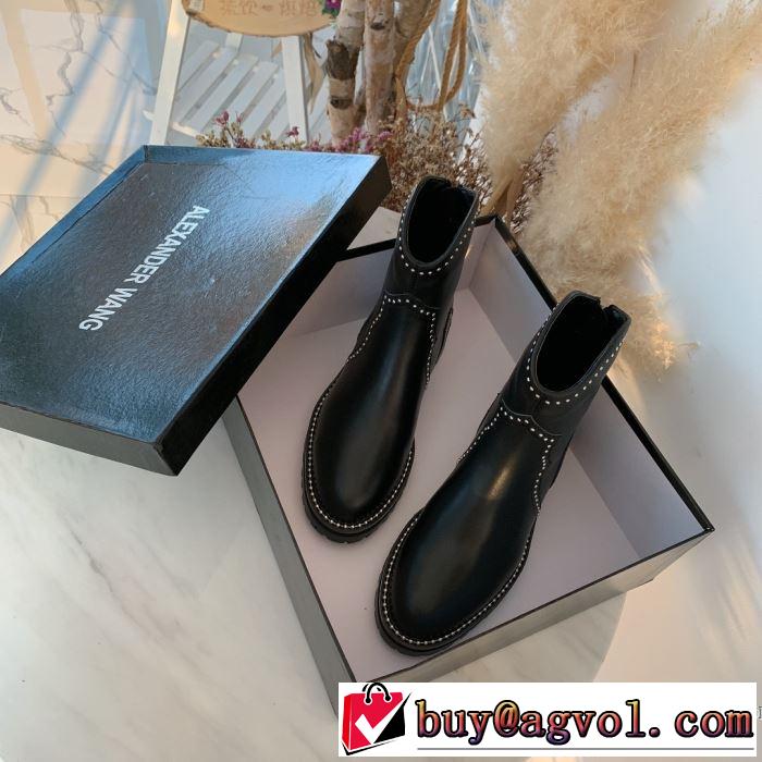 ALEXANDER WANG 今年らしい新しい人気色 レザーブーツ シンプルに着こなしたい アレキサンダーワン 最速2019秋冬トレンドブランド