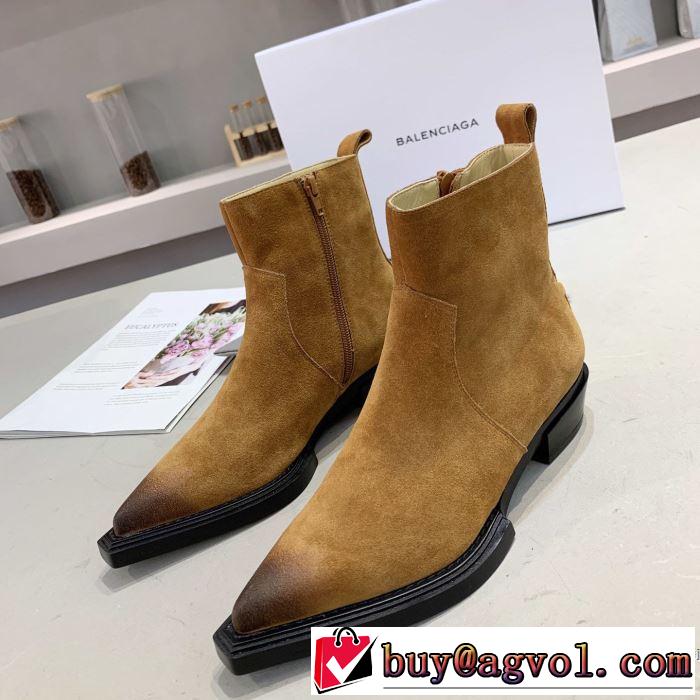 2019秋冬トレンド押さえておきたい 2色可選 レザーブーツ サイズのよさを感じる新作 バレンシアガ BALENCIAGA 人気ブランドの秋冬新色