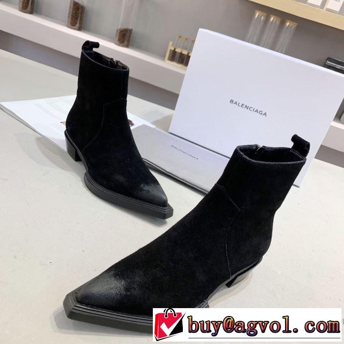 2019秋冬トレンド押さえておきたい 2色可選 レザーブーツ サイズのよさを感じる新作 バレンシアガ BALENCIAGA 人気ブランドの秋冬新色