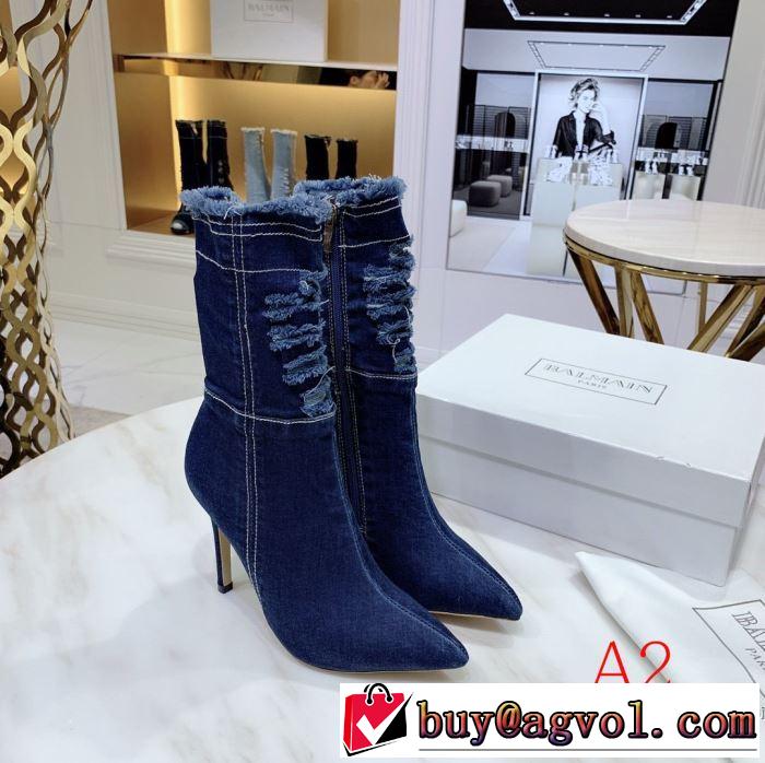 秋冬とれんど新品目立ち レザーブーツ3色可選  2019秋冬最重要アイテム バルマン BALMAIN ファッション上級者向け