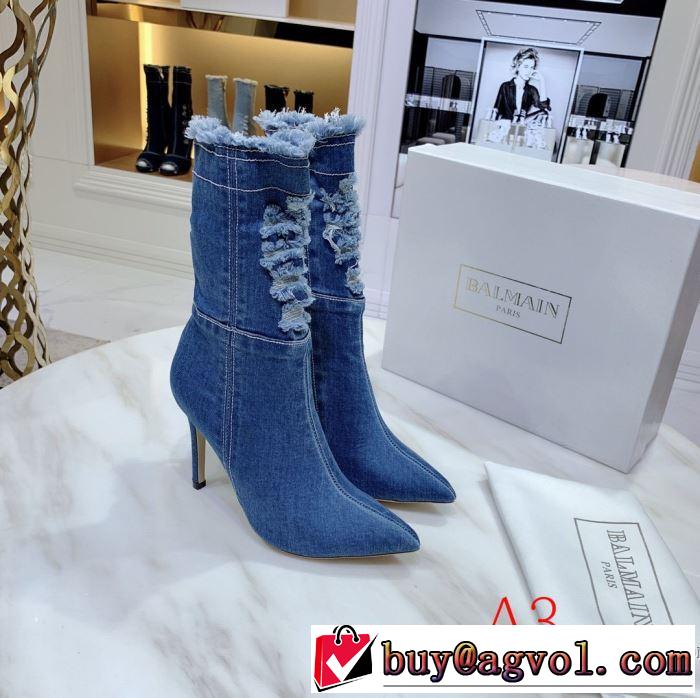 秋冬とれんど新品目立ち レザーブーツ3色可選  2019秋冬最重要アイテム バルマン BALMAIN ファッション上級者向け