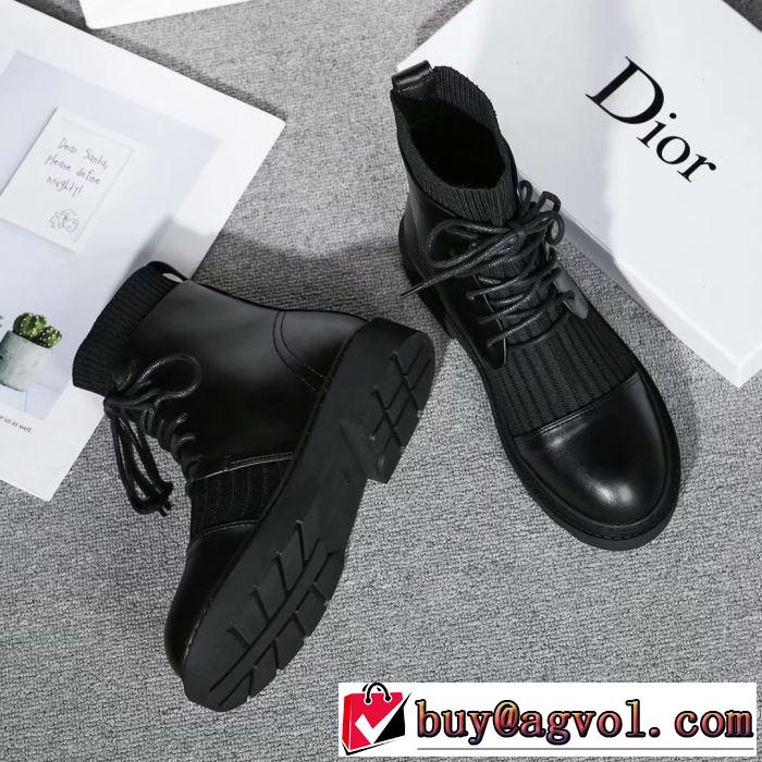 2色可選 2019-20秋冬トレンドファッション ディオール 最新秋冬トレンドをチェック DIOR レザーブーツ 秋冬流行りファション