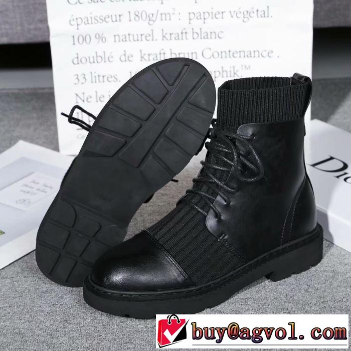 2色可選 2019-20秋冬トレンドファッション ディオール 最新秋冬トレンドをチェック DIOR レザーブーツ 秋冬流行りファション