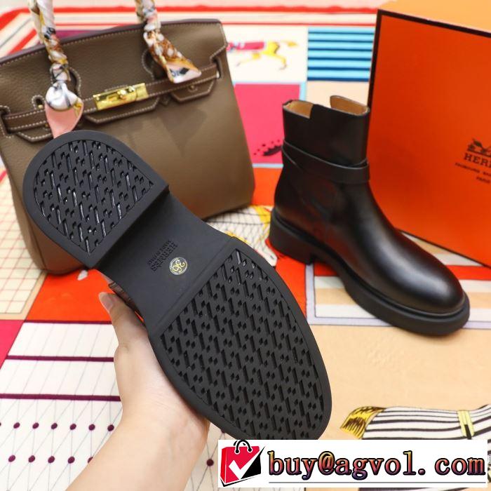 多色可選 ヒットする秋冬コレクション レザーブーツ エルメス秋冬ファッションコーディネート  HERMES 2019トレンドアイテム激安