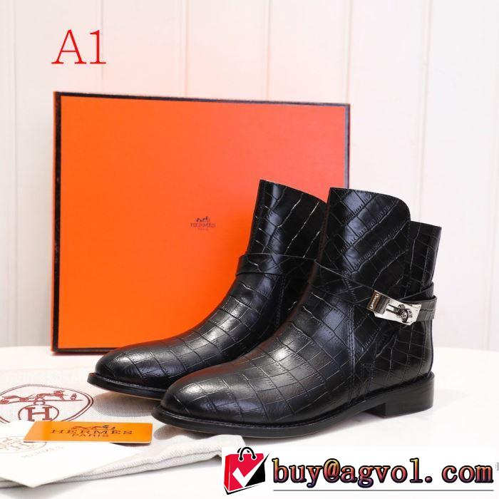 2色可選 レザーブーツ 機能性が良くブランド新品 エルメス 2019-2020秋冬のファッション HERMES 使いやすさのトレンド
