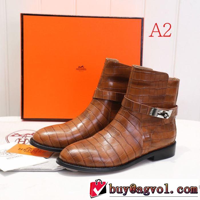 2色可選 レザーブーツ 機能性が良くブランド新品 エルメス 2019-2020秋冬のファッション HERMES 使いやすさのトレンド
