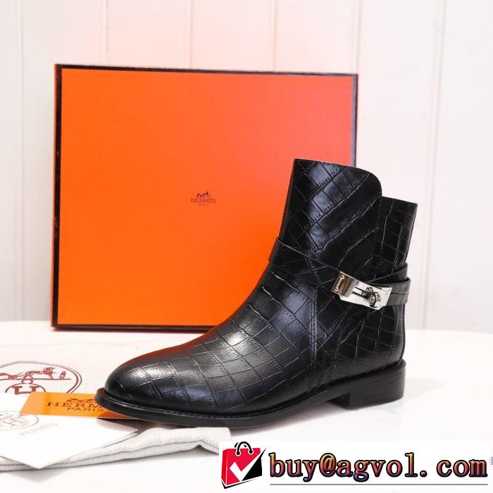 2色可選 レザーブーツ 機能性が良くブランド新品 エルメス 2019-2020秋冬のファッション HERMES 使いやすさのトレンド