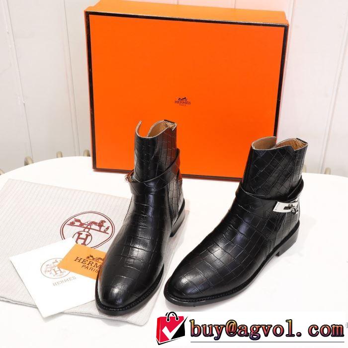 2色可選 レザーブーツ 機能性が良くブランド新品 エルメス 2019-2020秋冬のファッション HERMES 使いやすさのトレンド