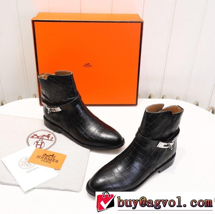 2色可選 レザーブーツ 機能性が良くブランド新品 エルメス 2019-2020秋冬のファッション HERMES 使いやすさのトレンド