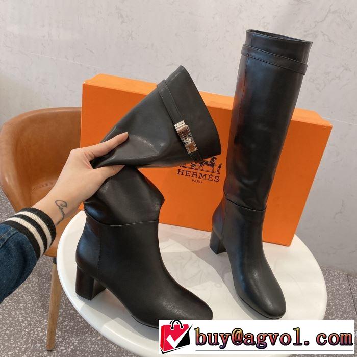 2色可選 レザーブーツ おススメの秋冬アイテムをCHECK エルメス 今季トレンドをうまく取り HERMES 2019トレンドファッション新品