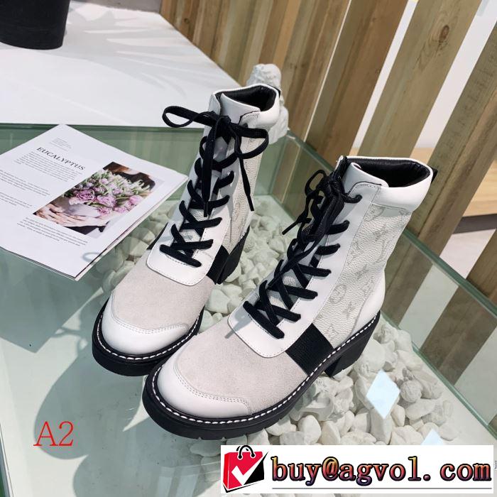 2色可選 2019トレンドカラー秋冬セール ルイ ヴィトン LOUIS VUITTON とにかく完璧ブランド新作 レザーブーツ 大胆なチェックの人気トレンド