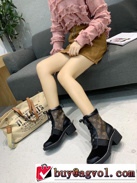 2色可選 2019トレンドカラー秋冬セール ルイ ヴィトン LOUIS VUITTON とにかく完璧ブランド新作 レザーブーツ 大胆なチェックの人気トレンド
