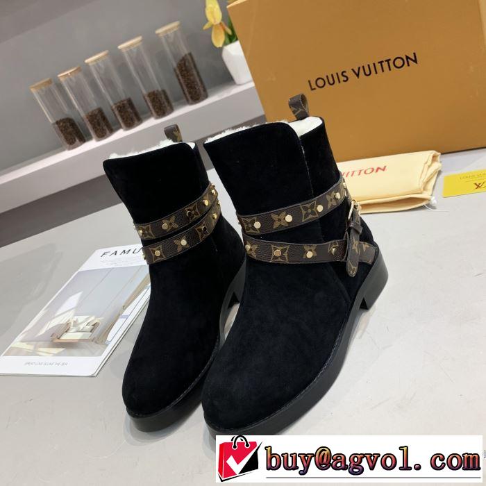 秋冬ファッションコーディネート 2色可選 ルイ ヴィトン LOUIS VUITTON最重要！2019秋冬トレンド  レザーブーツ 最新トレンドコーデおすすめ