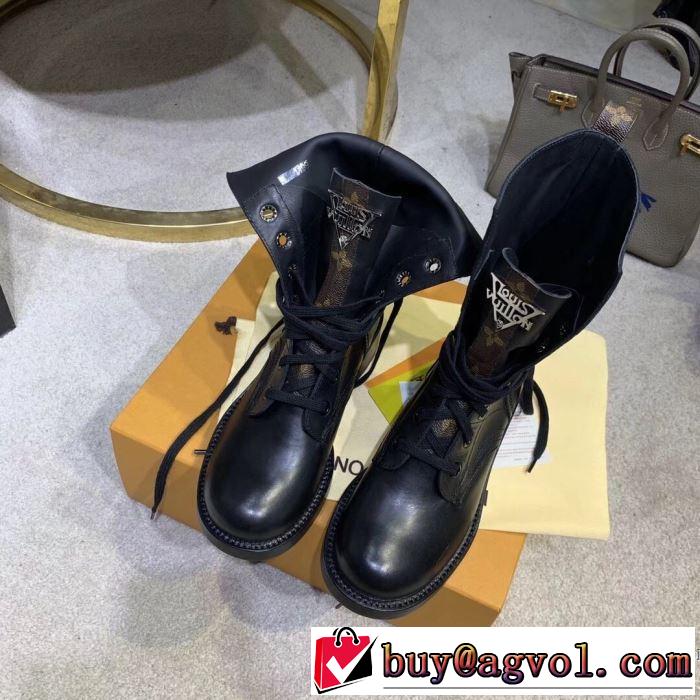 2色可選 ルイ ヴィトン2019秋に注目したい  LOUIS VUITTON 一番おしゃれ秋冬トレンド レザーブーツ おしゃれさんはいち早く取り