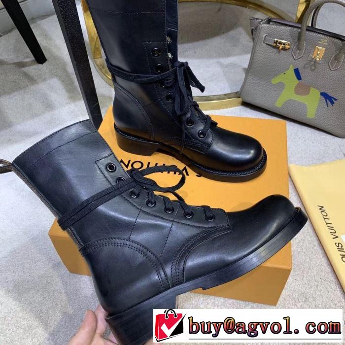 2色可選 ルイ ヴィトン2019秋に注目したい  LOUIS VUITTON 一番おしゃれ秋冬トレンド レザーブーツ おしゃれさんはいち早く取り