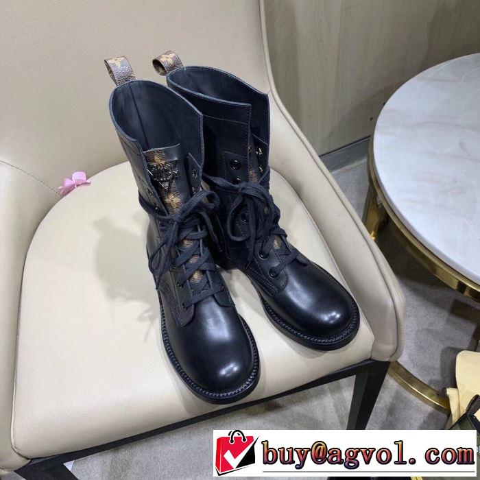 2色可選 ルイ ヴィトン2019秋に注目したい  LOUIS VUITTON 一番おしゃれ秋冬トレンド レザーブーツ おしゃれさんはいち早く取り