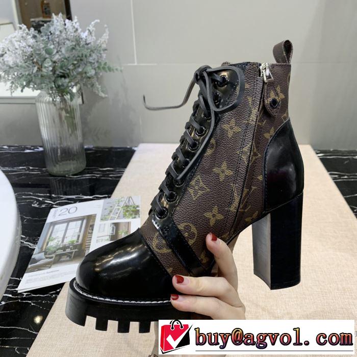秋冬にお世話になる定番 多色可選 ルイ ヴィトン LOUIS VUITTON 優しいのに存在感 レザーブーツ 【最新】2019年秋冬のトレンド速報